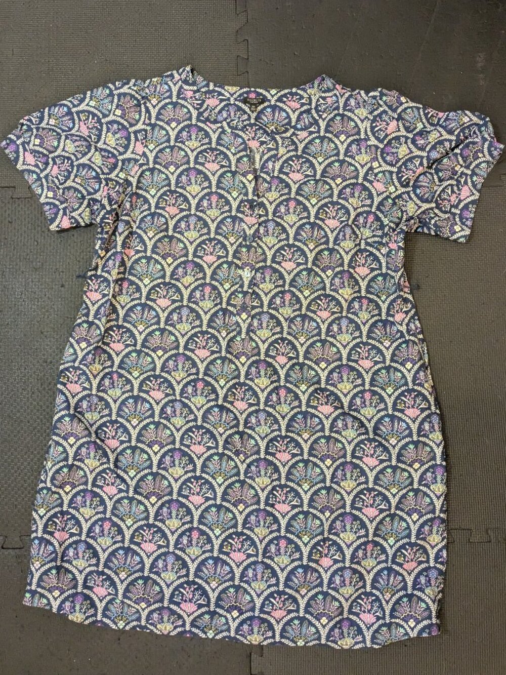 100% cotton dress boho talbots 2x P plus petite floral summer boho henley
